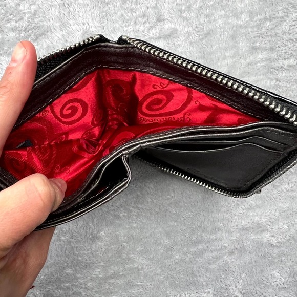 Brighton Womens Wallet Multicolor Leather Silver Pug Dog Studded Pockets Handbag - Picture 7 of 11